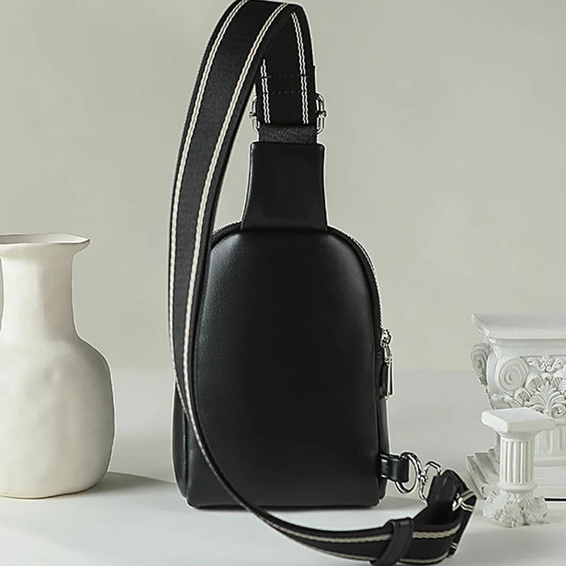 Unisex Soft Leather Chest Bag | Versatile Crossbody Waist Bag