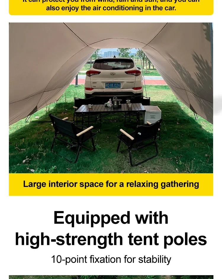 Portable Waterproof Car Awning Tent | UV Sun Shelter for Camping