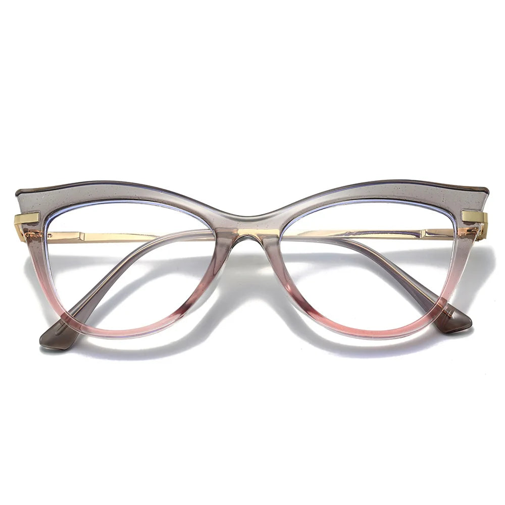 Gradient Cat-Eye Glasses | Retro Y2K Style for Fashion Enthusiasts
