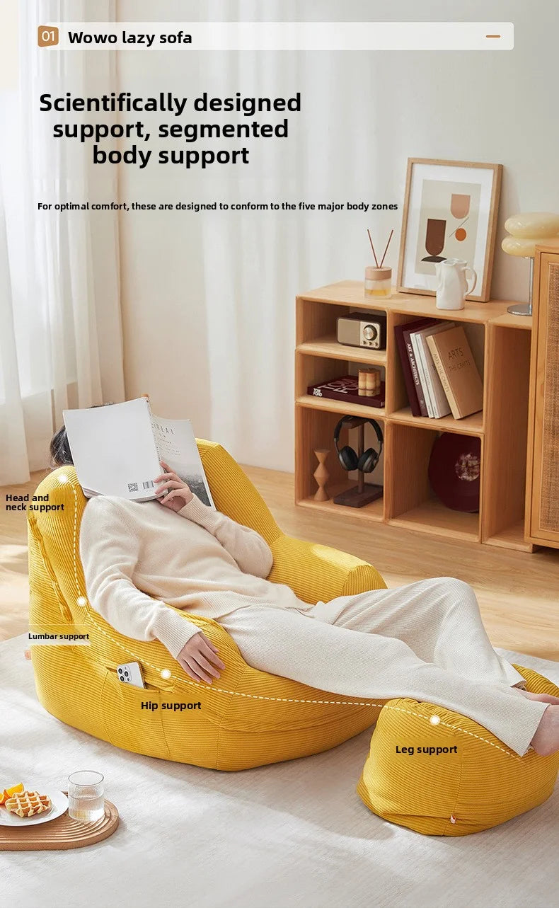Cozy Lazy Sofa with Footstool | Perfect Winter Lounge Chair