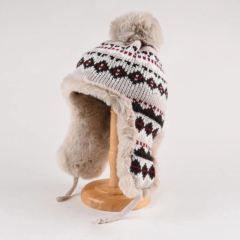Women's Plush Fleece Lined Bomber Hat | Cozy Winter Earflap Cap