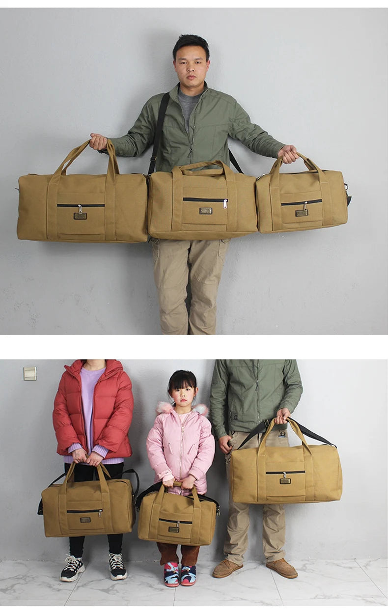 Unisex Soft Canvas Travel Duffle Bag | Large Capacity Tote