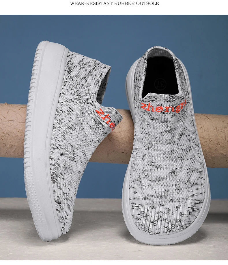 Unisex Wide Foot Sports Shoes | Breathable Slip-On Walking Sneakers