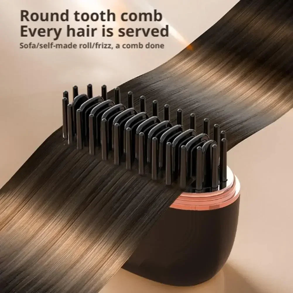 Mini Rechargeable Hair Straightener Brush | Portable & Lightweight