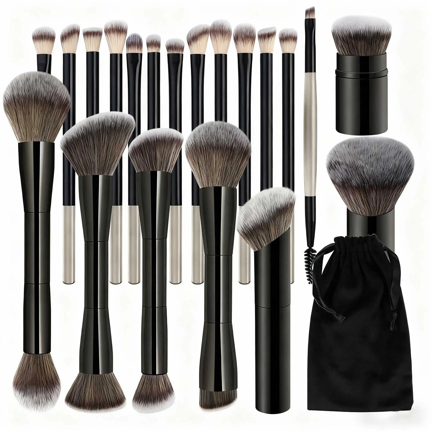 20-Piece Double Ended Makeup Brush Set for Flawless Application