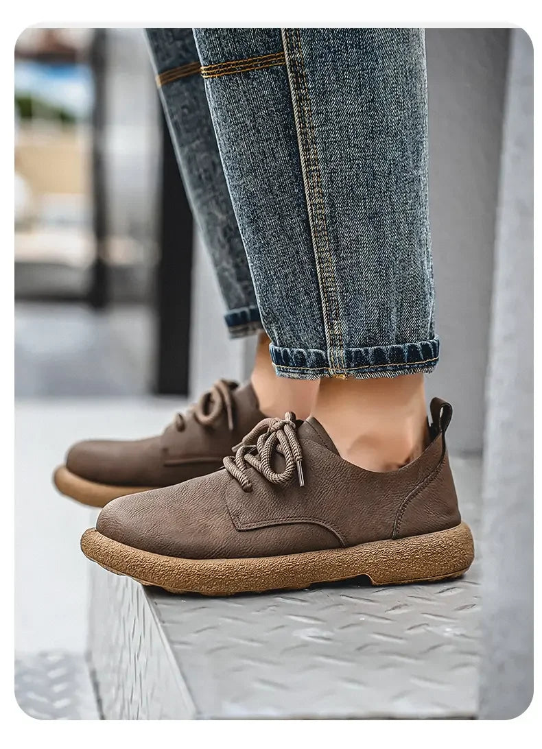 Men's Plus Size Retro PU Leather Ankle Shoes | Comfortable Casual Wear