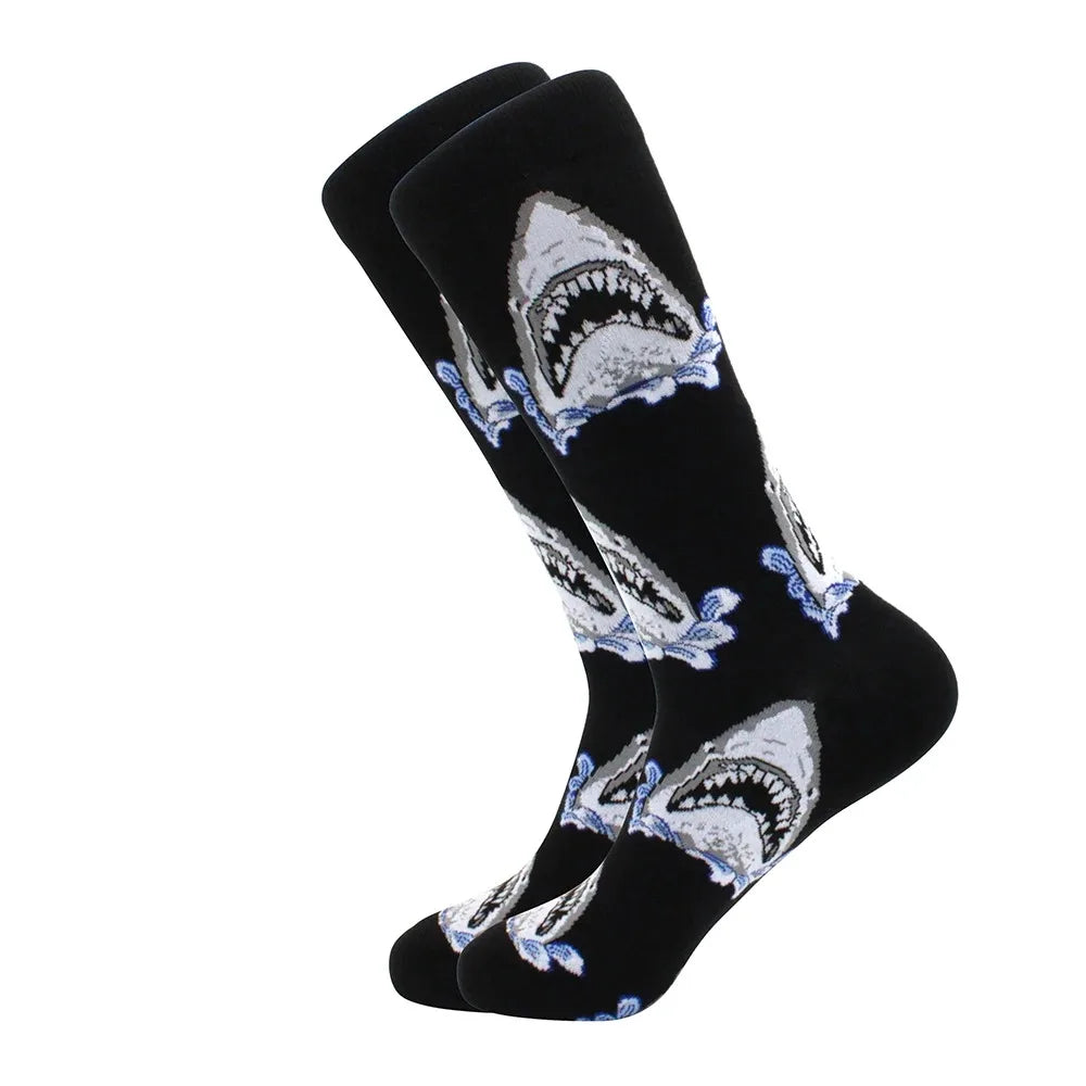 Funny Mid-Top Unisex Socks | Unique Hip Hop Shark Design