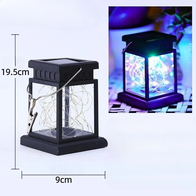 Solar LED Outdoor Hanging Lanterns | Waterproof Flickering Lights