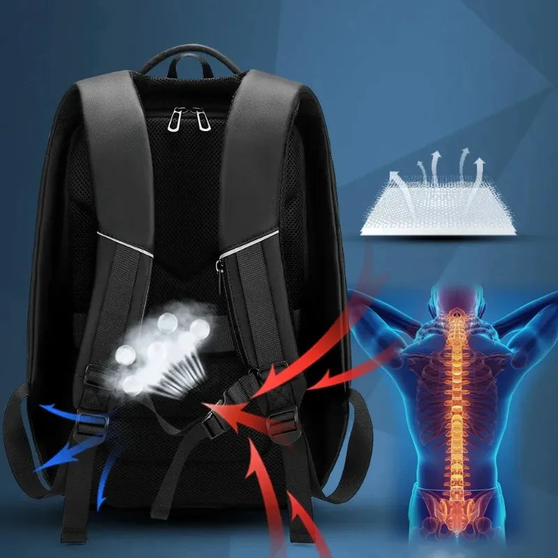 Large Capacity Waterproof Laptop Backpack with USB Charging