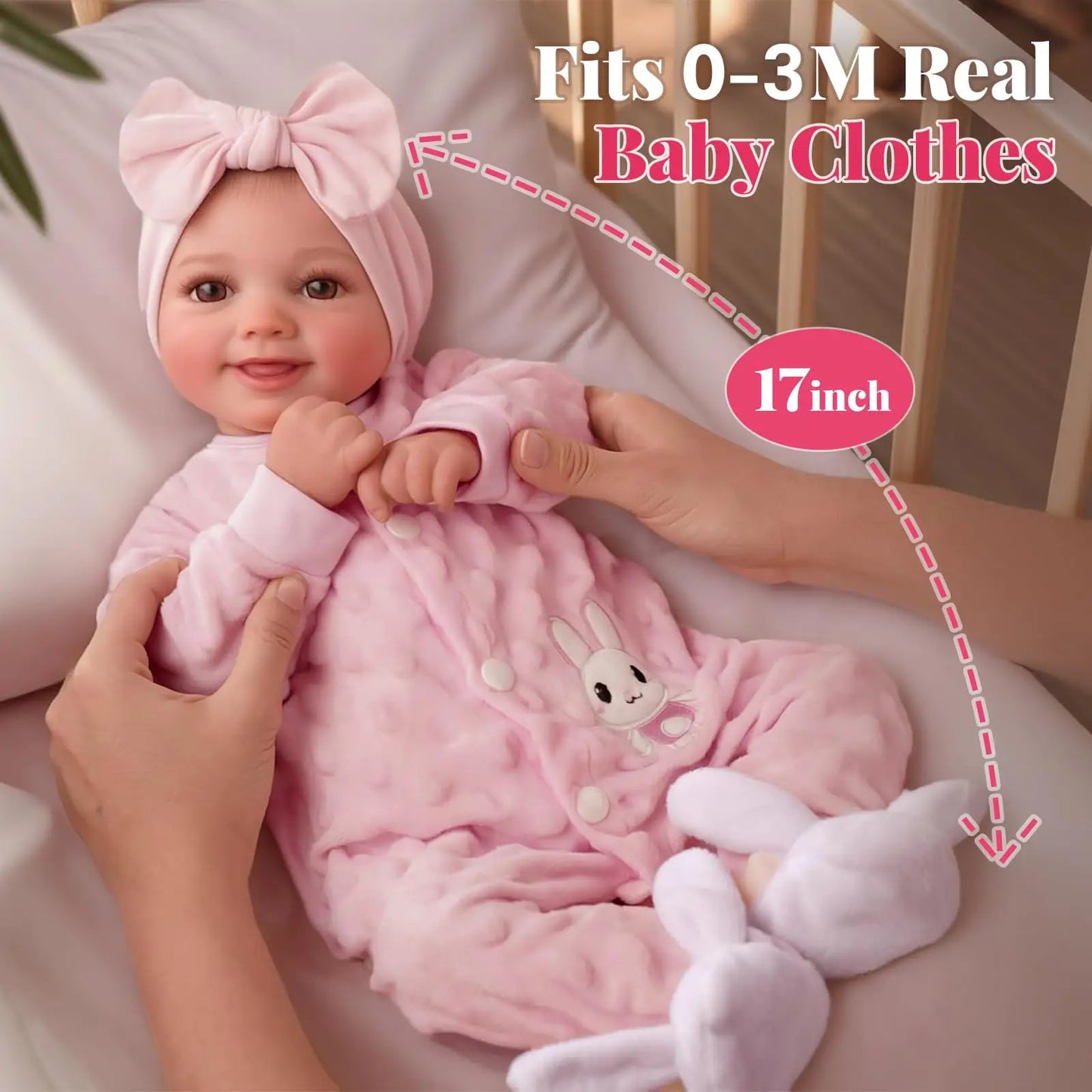 17-Inch Lifelike Baby Doll | Realistic Soft Vinyl with Accessories