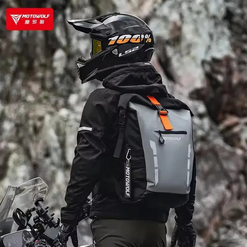 Waterproof Motorcycle Backpack | Large Capacity Reflective Cycling Bag