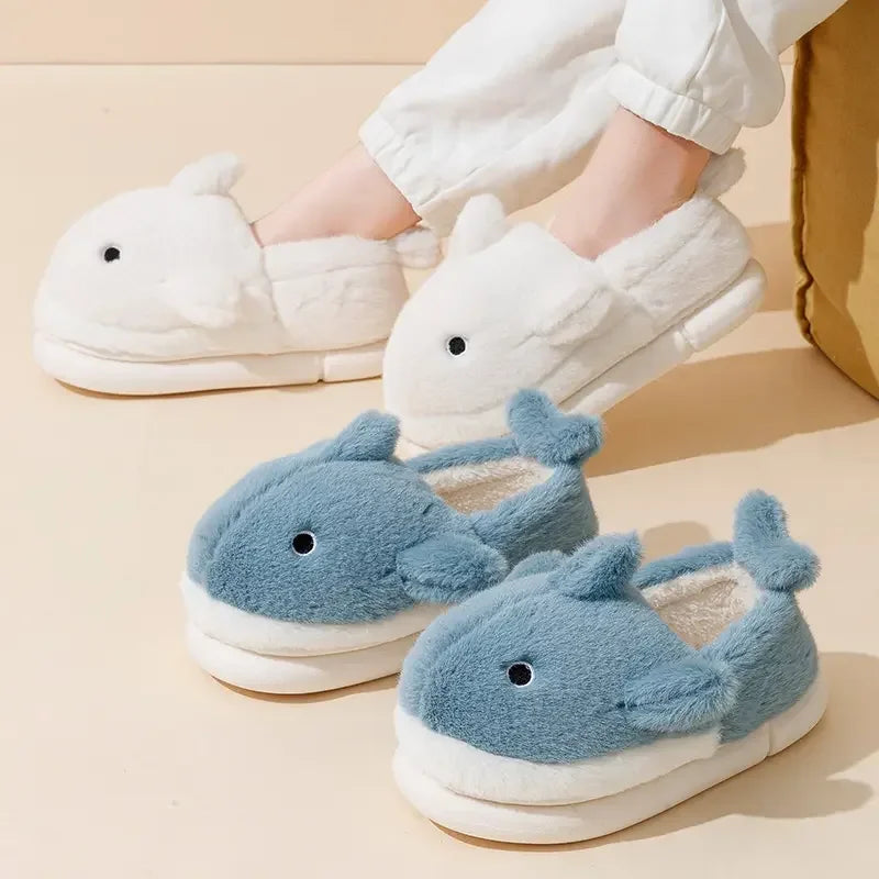 Cozy Shark Pattern Home Slippers for Men & Women | Warm Comfort