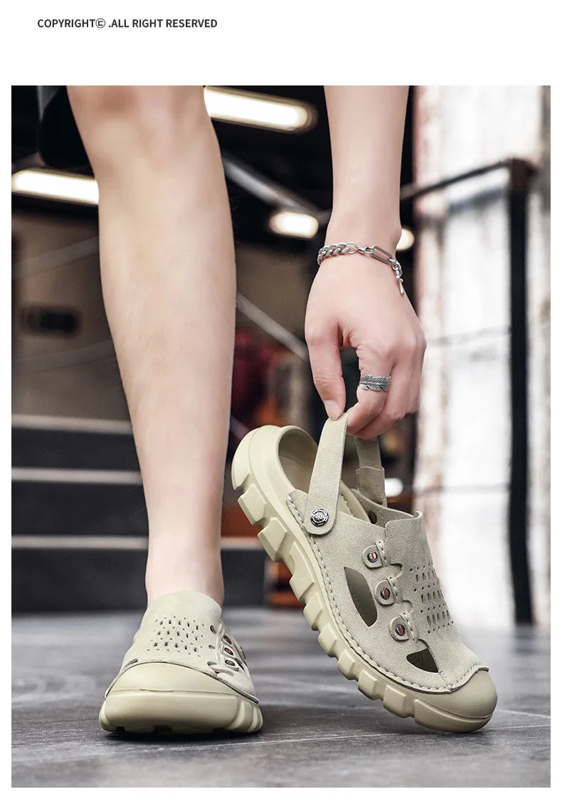 Men’s Two-Way Wearing Hollow Out Sandals | Breathable Summer Footwear