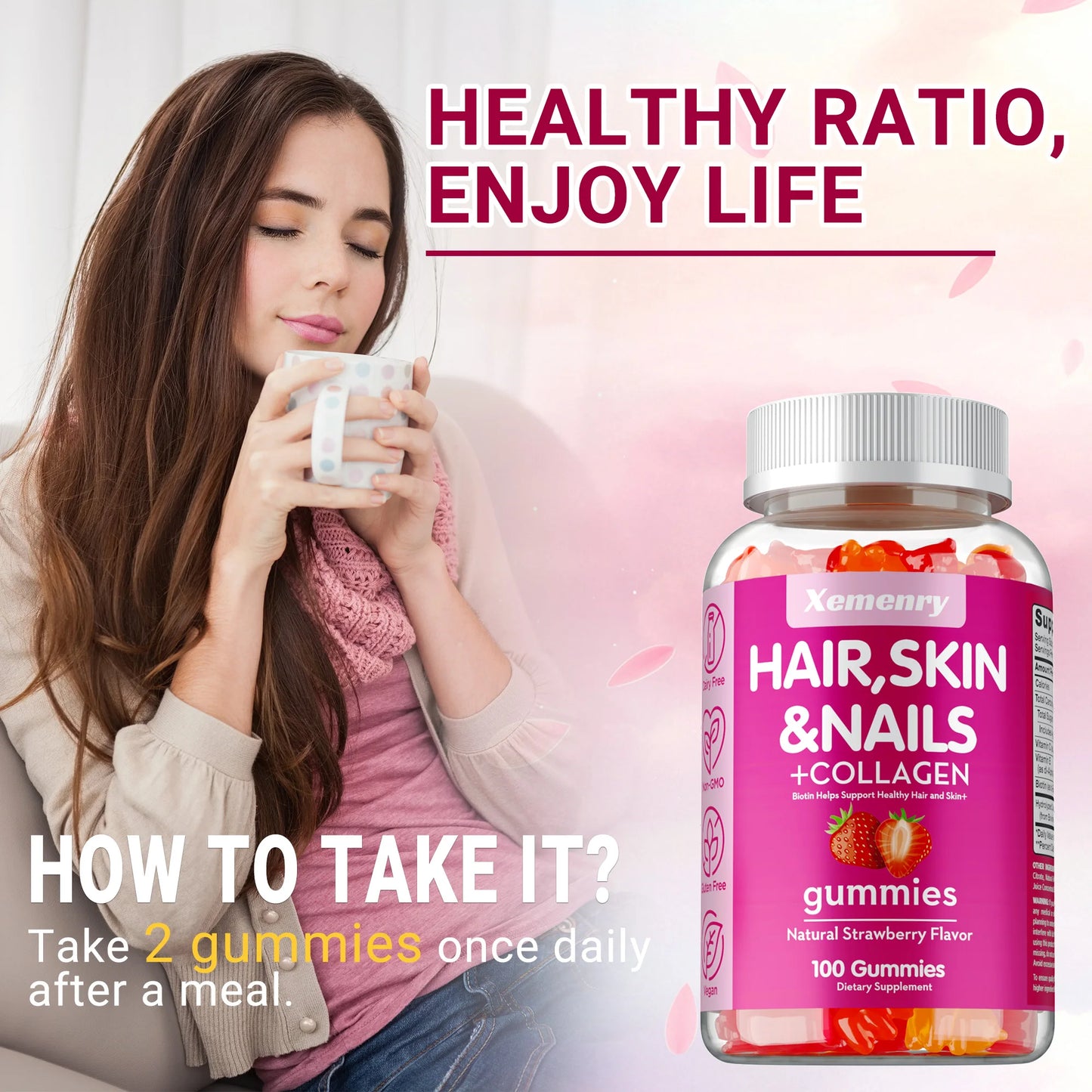 High Potency Biotin Gummies for Healthy Hair, Skin & Nails