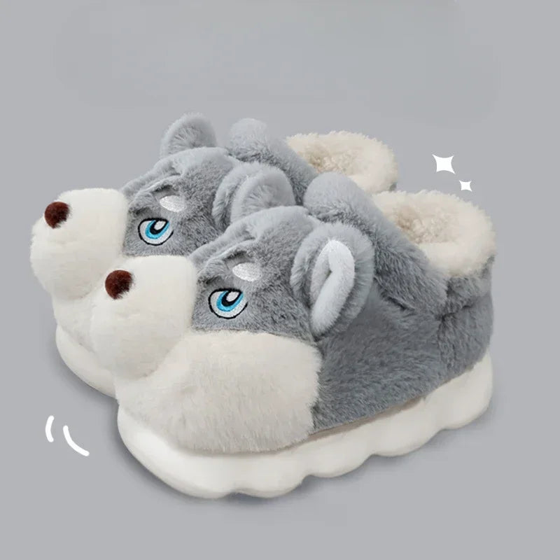 Men's Plush Cotton Slippers | Cozy Anti-Slip Indoor Shoes