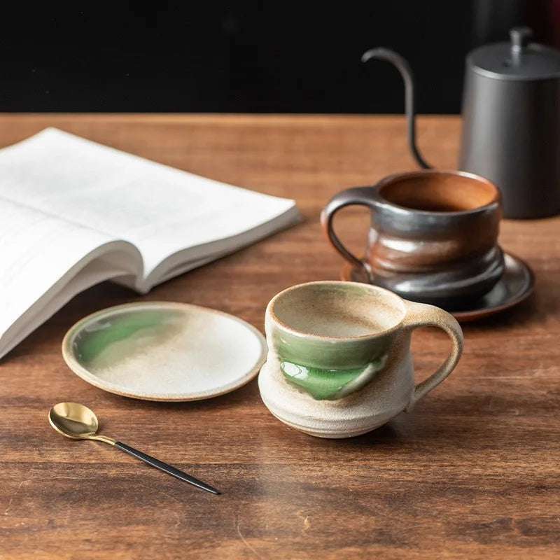 Taza de Cerámica Creativa | Taza de Café de Diseño Japonés Minimalista