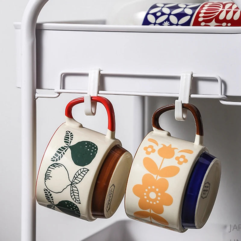 Set de tazas de cerámica retro japonesa con diseño floral de 300 ml | Vajilla elegante
