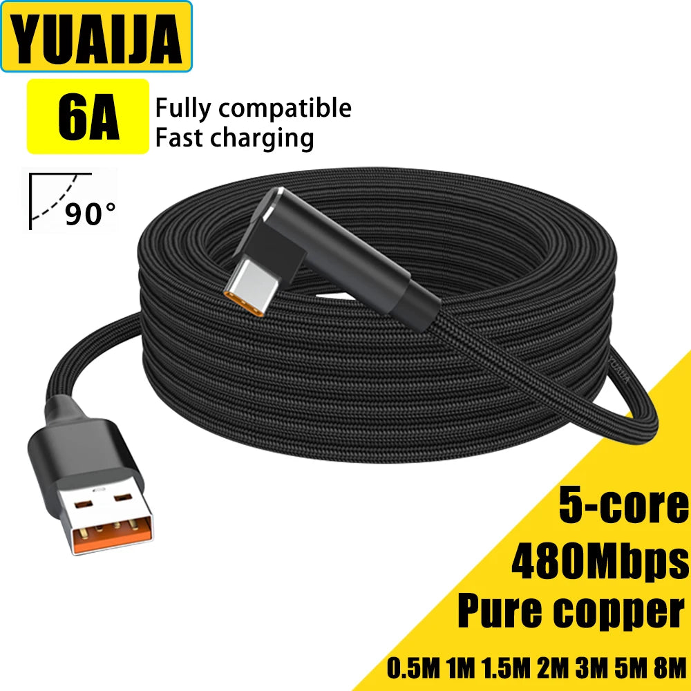 6A Fast Charging USB C Cable | 3m 5m Type C Data Cable