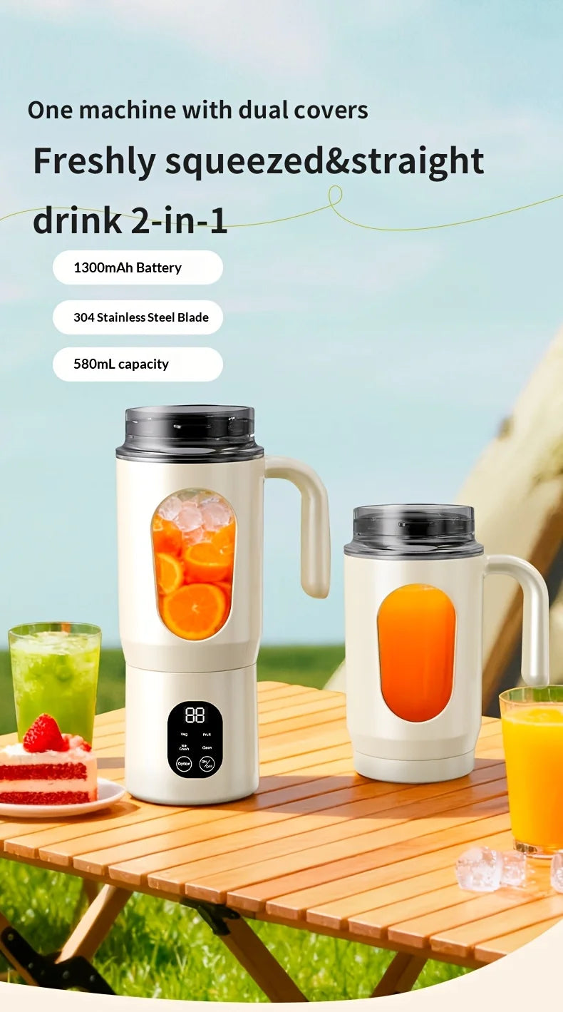 Portable Juice Maker Blender | 580ML Juicer for Smoothies & Shakes