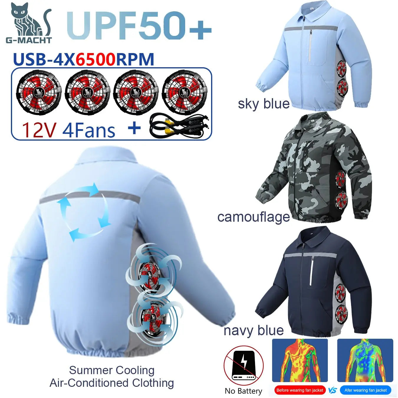 Smart Cooling Jacket for Men | Breathable Air Conditioning Apparel