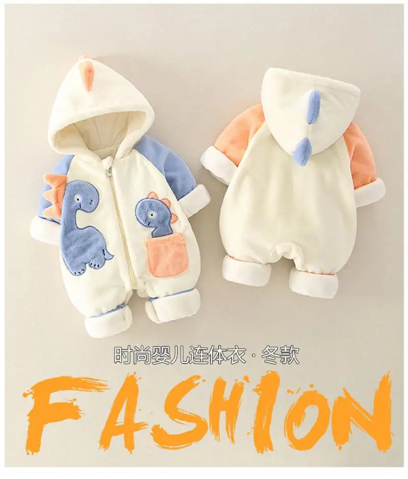 Thick Plush Newborn Baby Rompers | Cozy Winter Jumpsuit Outfits
