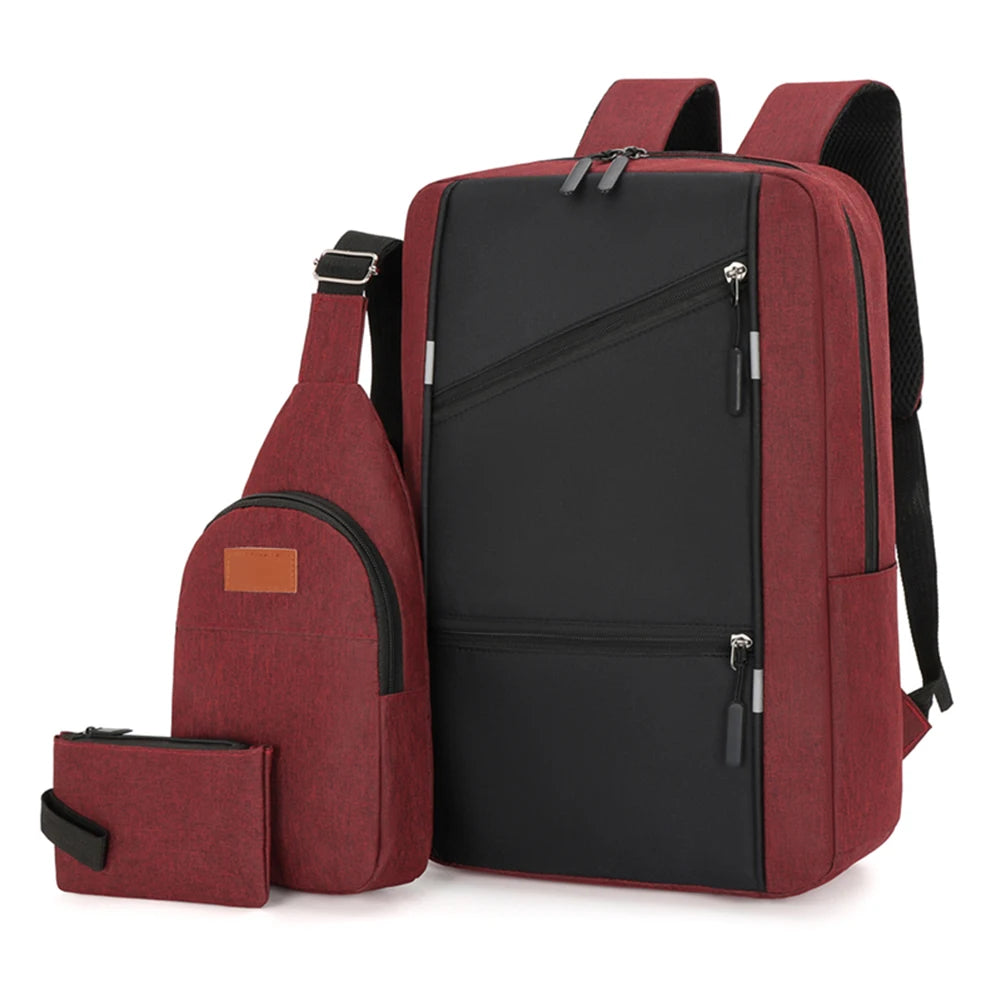 3Pcs Casual Bag Set | Versatile Backpack & Travel Bags