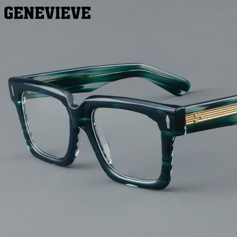 Customizable Retro Geometric Square Anti-Blue Light Eyewear