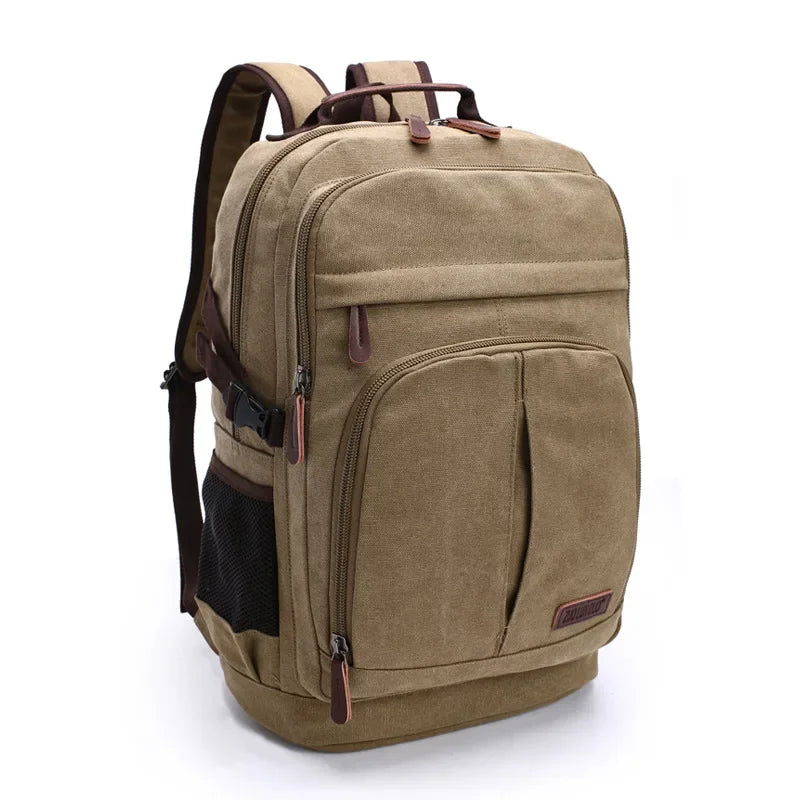 Men's Multifunctional Canvas Backpack | Spacious Travel & Hiking Bag