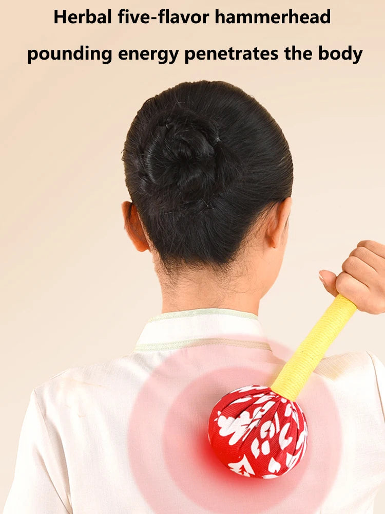 Long-Handled Wormwood Massage Hammer | Lymphatic Drainage Tool