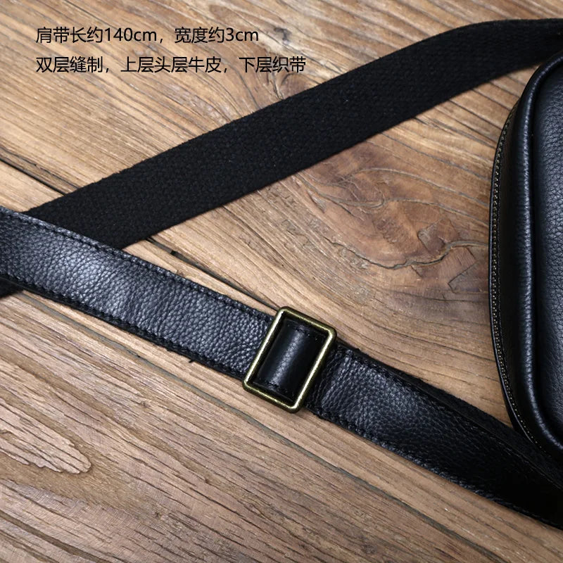 Bandolera de cuero genuino para hombre | Elegante y duradera