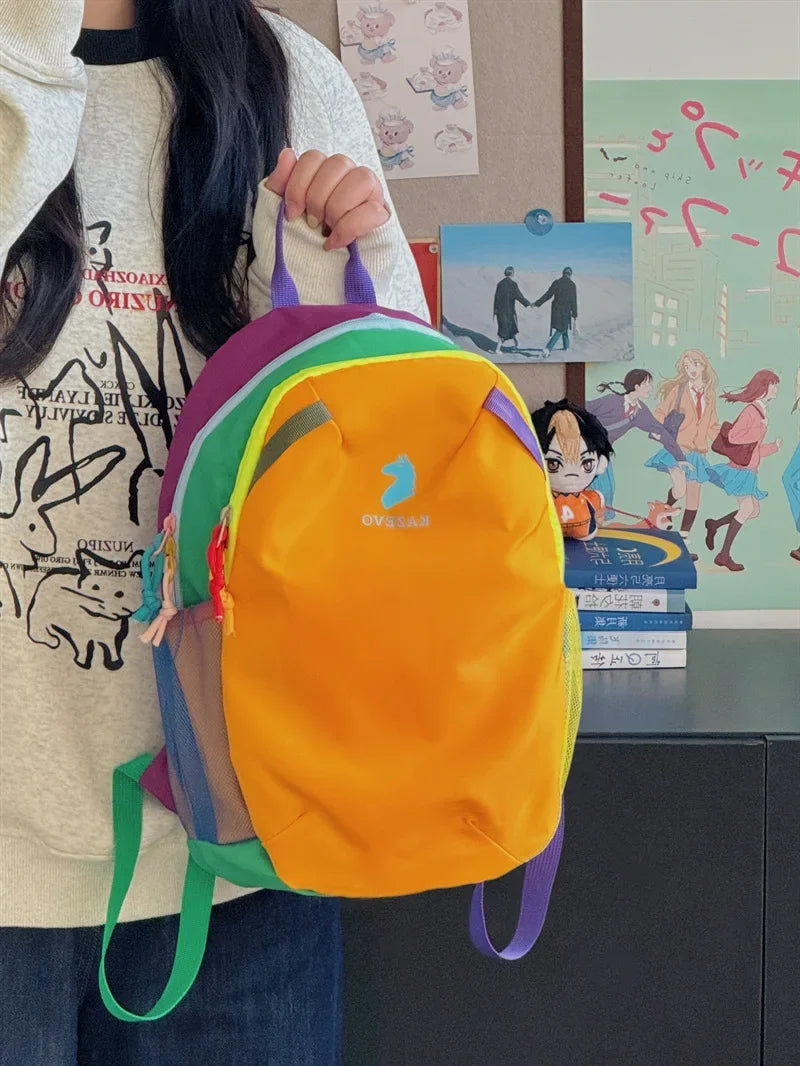 Dopamine backpack, contrasting colors, travel backpack, hiking, mountaineering, outdoor leisure, lightweight travel, study bag