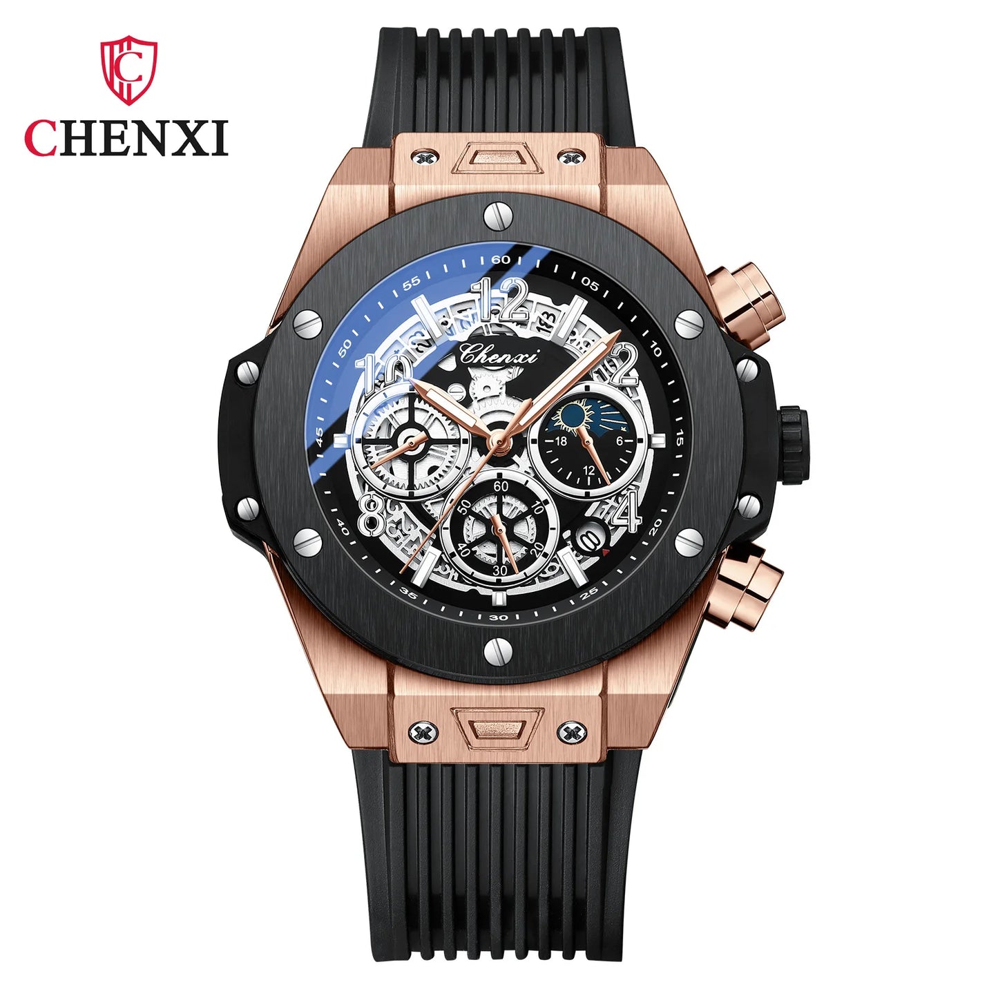 Stylish Big Dial Men's Military Watch | Waterproof Rubber Strap