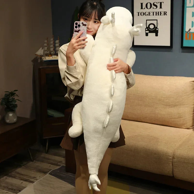 Large Kawaii White Dragon Plush Stuffed Toy for Kids
