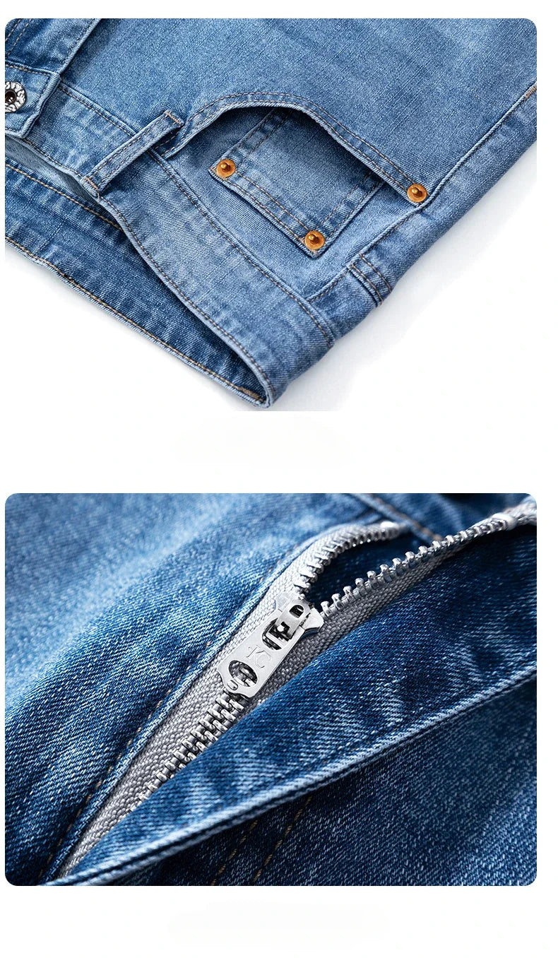 Men's Summer Thin Straight Jeans | Breathable & Comfortable Trousers