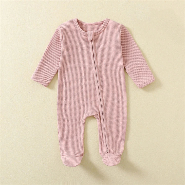 Organic Cotton Baby Rompers | Soft Zipper Footed Infant Pajamas