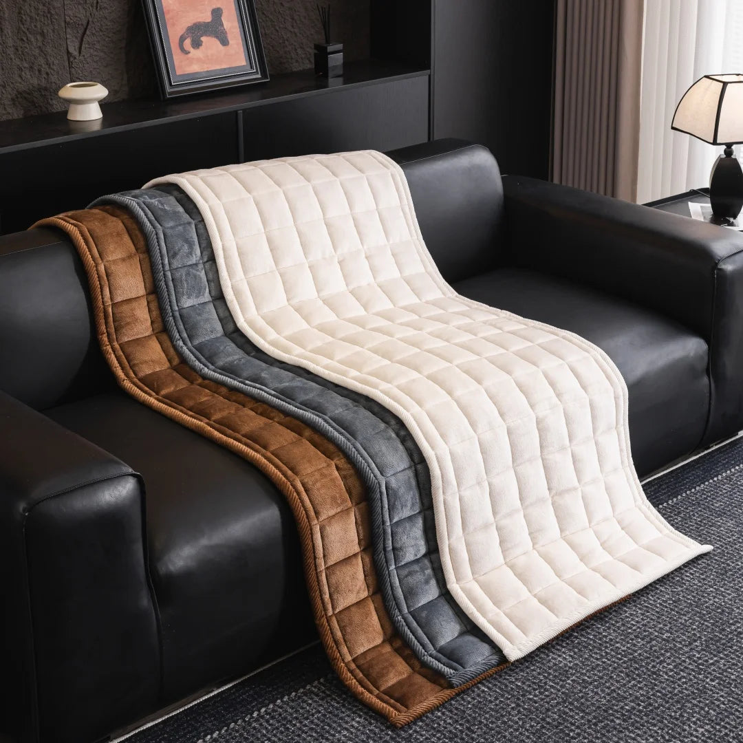 Thicken Squares Quilting Solid Sofa Cover | Elegant Home Decor