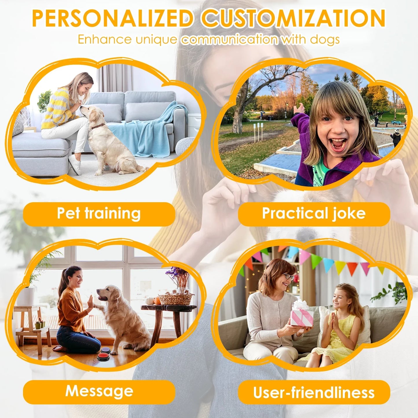 6 botones de comunicación para perros | Herramienta de entrenamiento grabable para mascotas