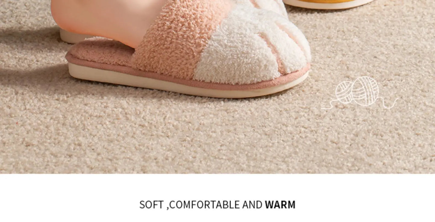 Pantuflas afelpadas de pata de gato para mujer | Zapatillas cómodas de invierno para interiores