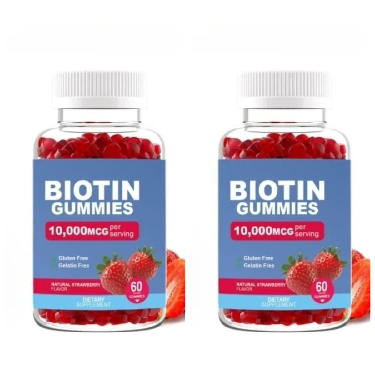 Biotin Gummies for Hair Growth | Delicious Strawberry Flavor