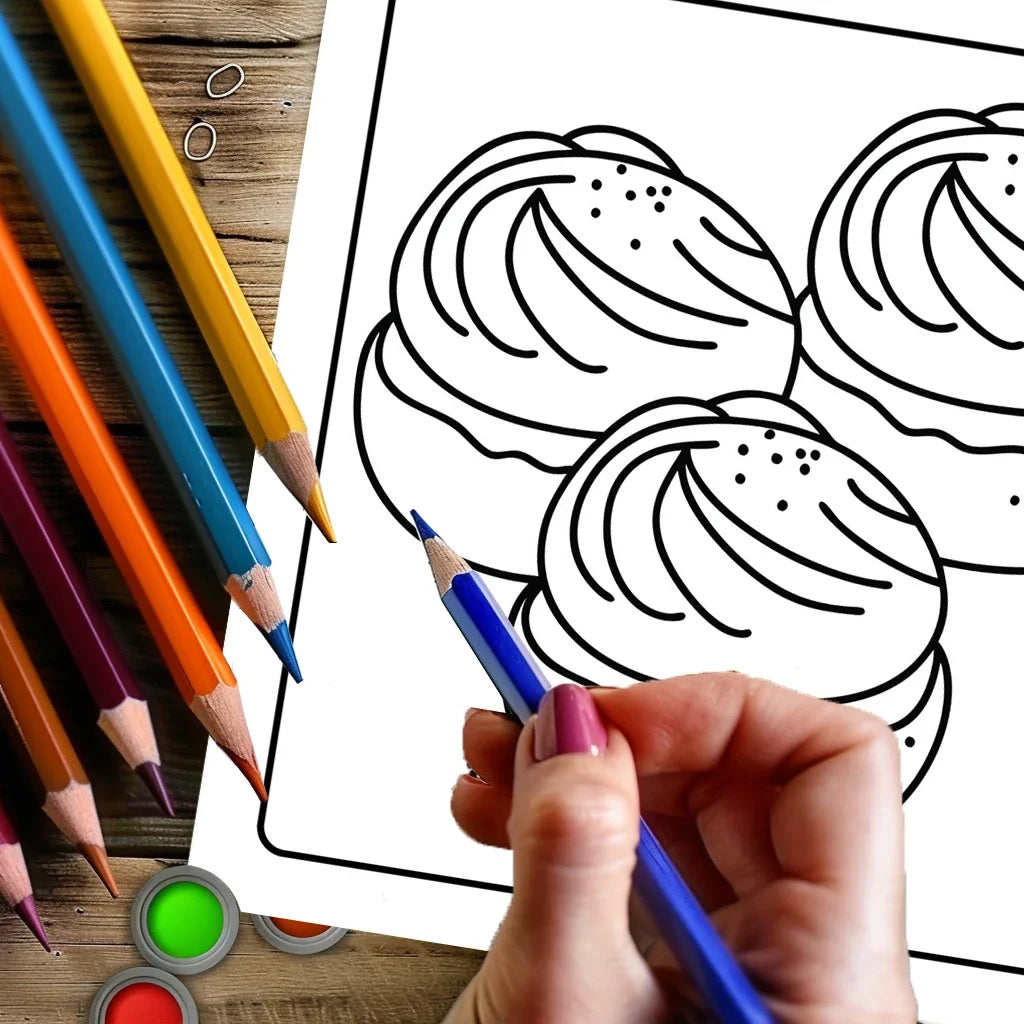 Easy Dessert Coloring Book for Adults | Stress Relief & Fun