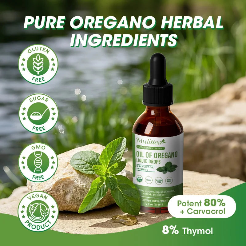 Organic Oregano Oil Drops with Black Seed & Turmeric Support