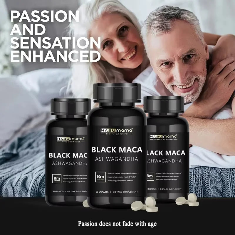 Black Maca Root & Ashwagandha Supplement for Men's Stamina
