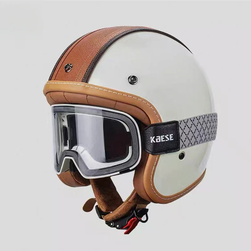 Retro Open Face 3/4 Motorcycle Helmet with Colorful Lens | DOT Certified