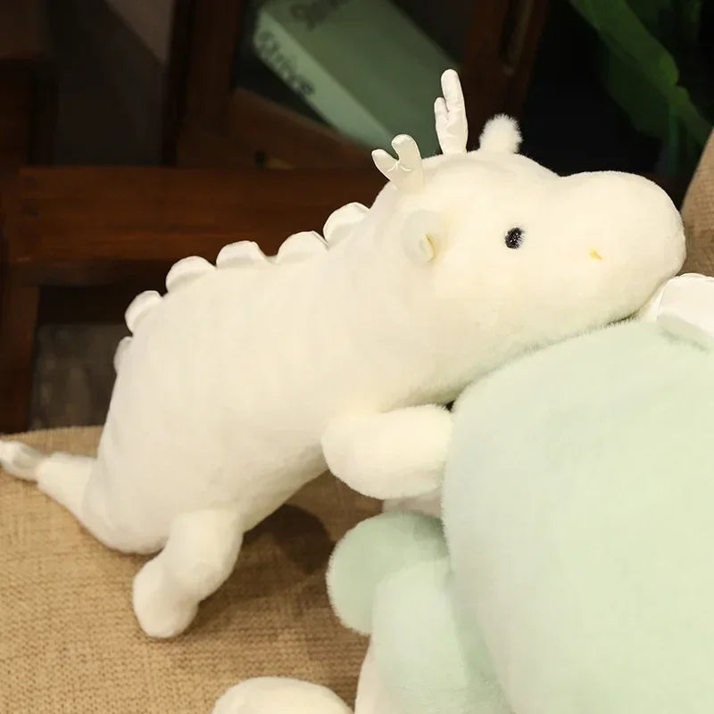 Large Kawaii White Dragon Plush Stuffed Toy for Kids