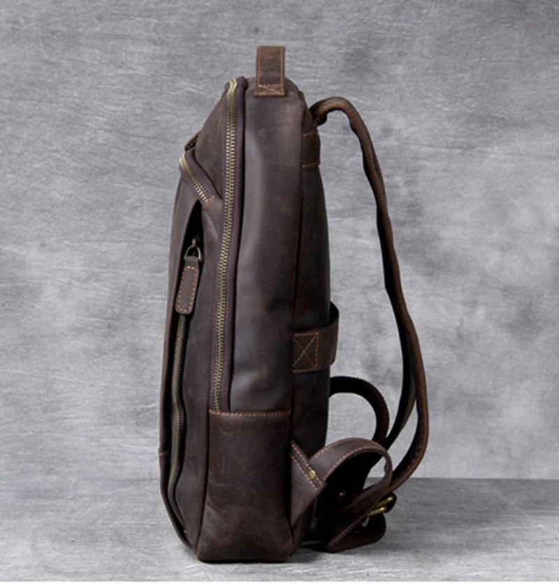 Vintage Genuine Leather Backpack for Men | Stylish Daily Rucksack