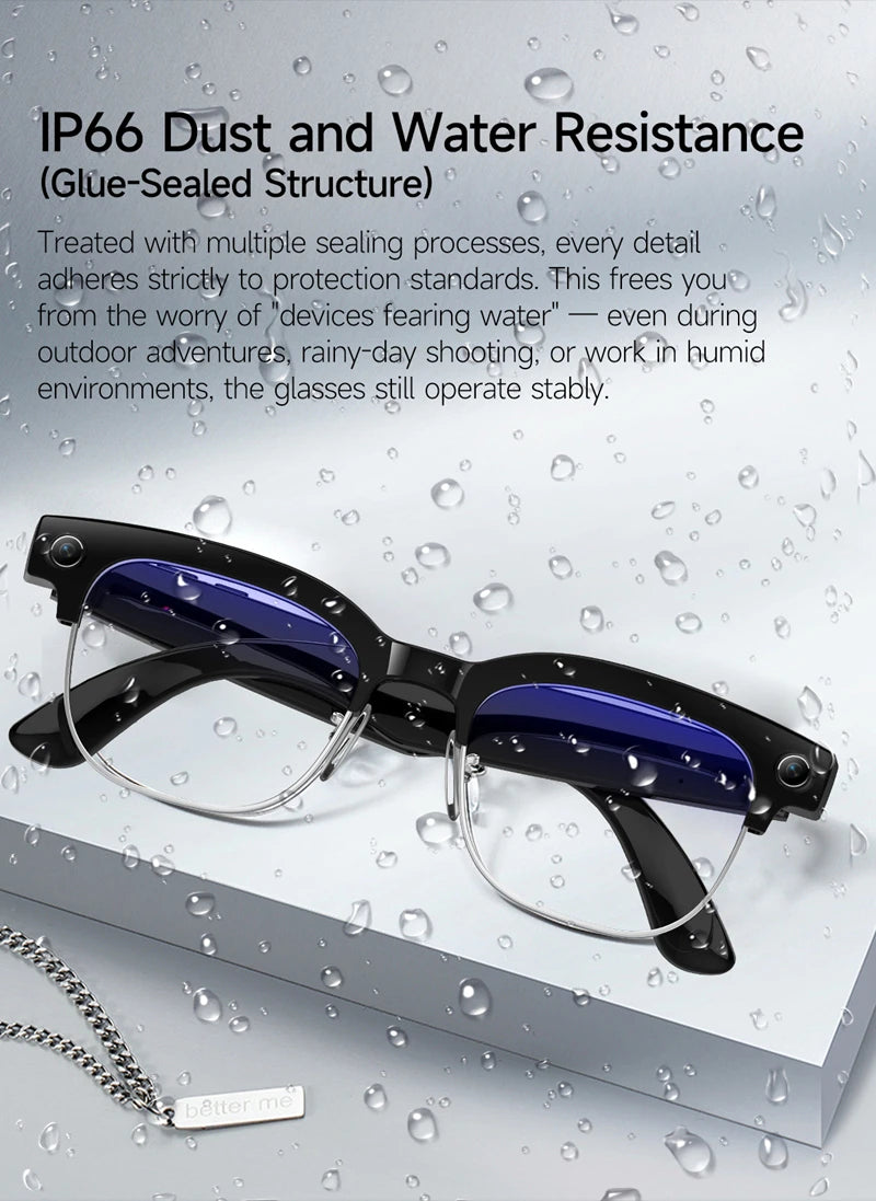 4K Smart Glasses with AI Translation & Video Recording Features