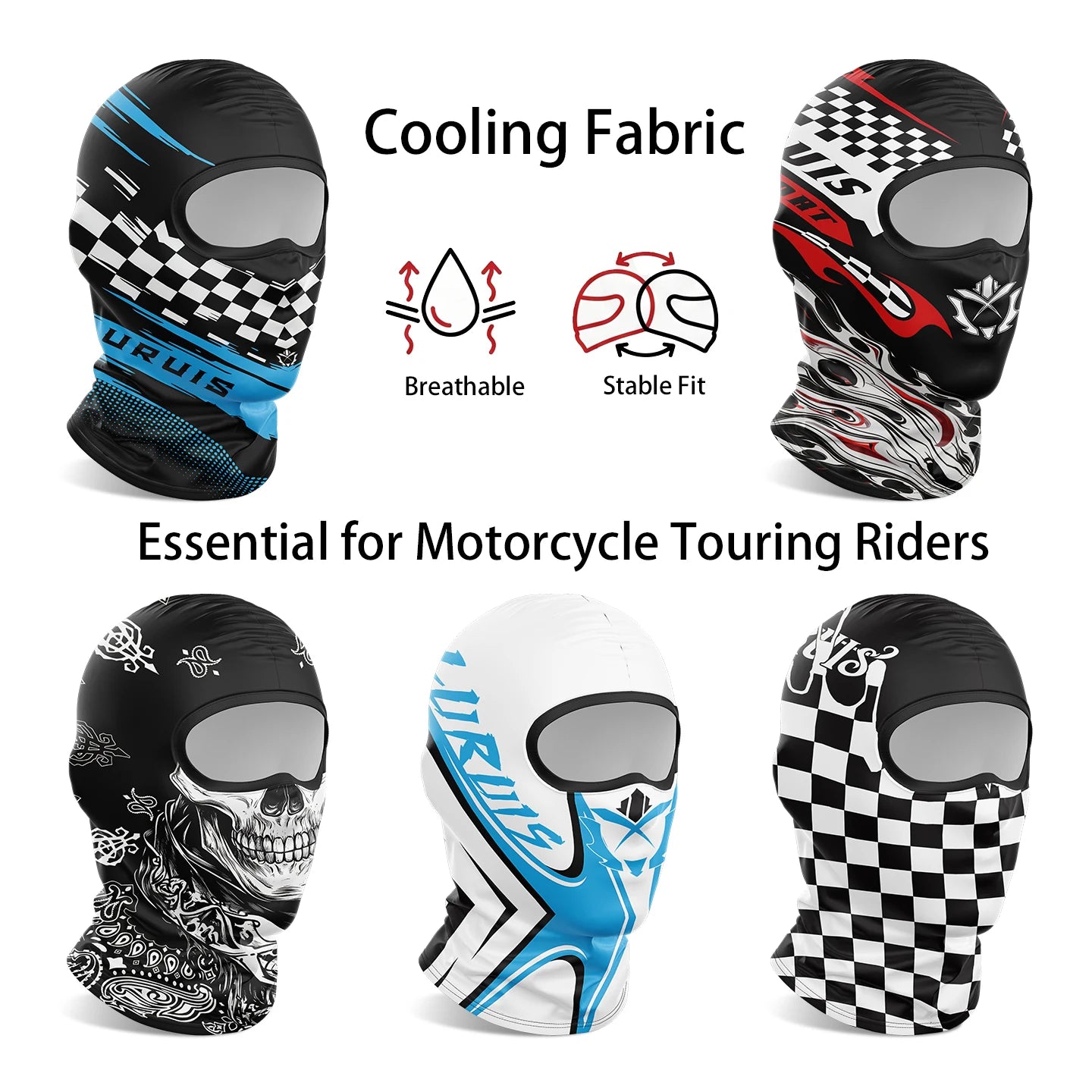 Men's Skull Full Face Mask | Cooling Balaclava for Summer Riding
