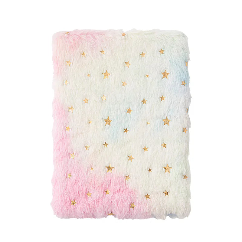 Dreamy Gradient Plush Cover Notebook | Cute Journal for Students