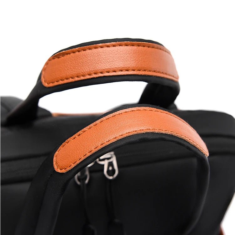 Laptop backpack with multiple pockets, adjustable shoulder straps, zipper closure, multi-purpose, school backpack