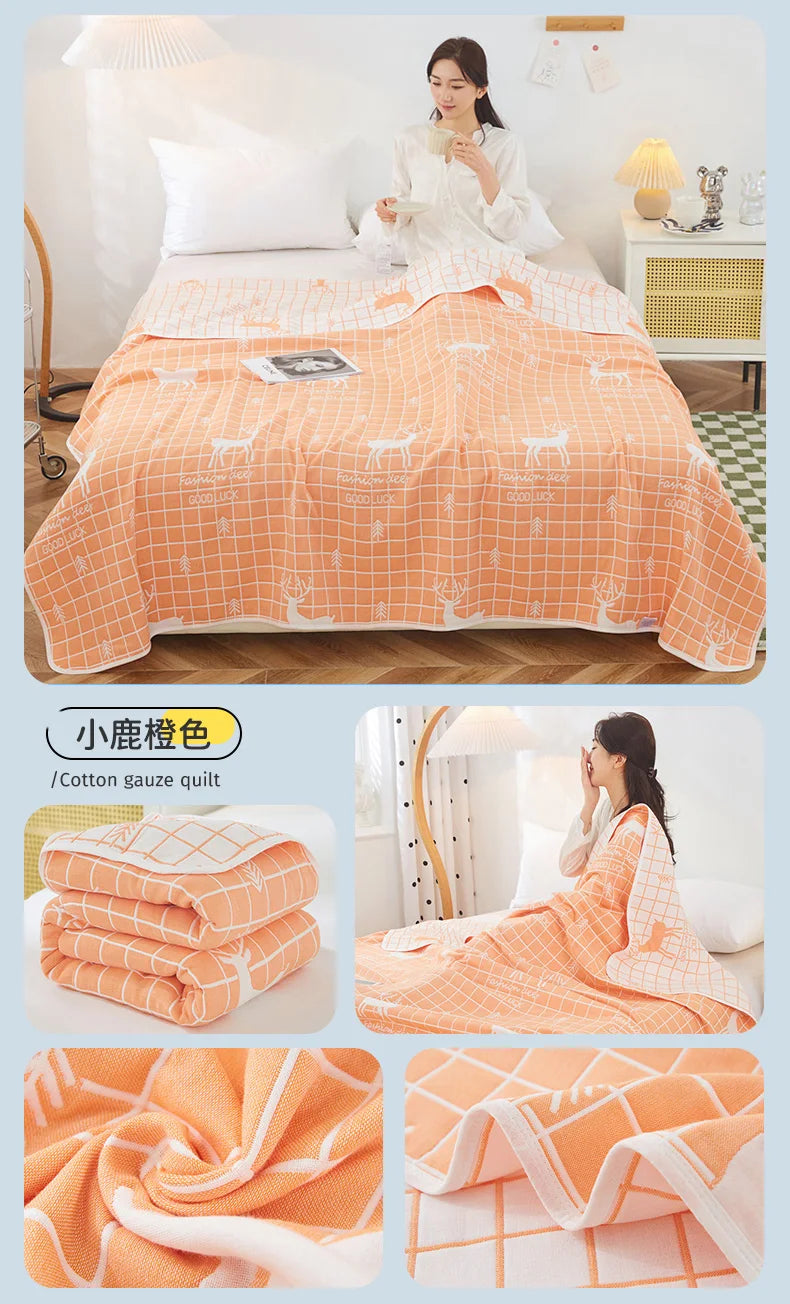 Breathable Summer Quilt | Multi-functional Cotton Towel Blanket